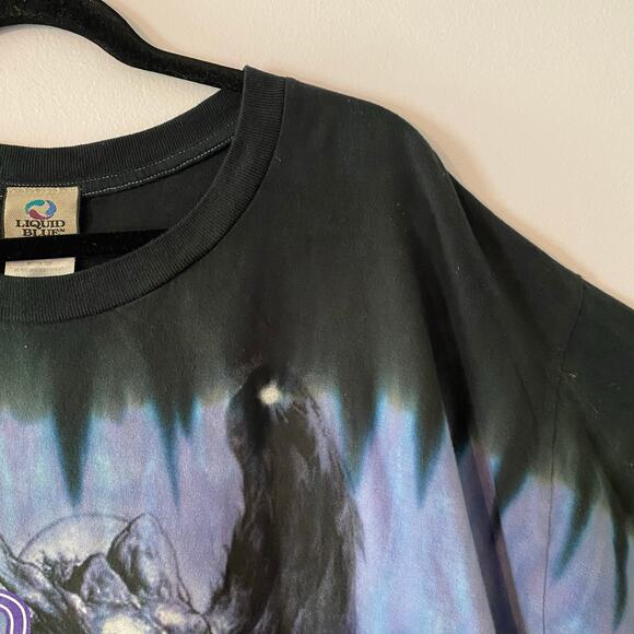 Liquid Blue Men's 4X Led Zeppelin Purple Black Tie-Dye Short Sleeve Tee T-Shirt - Picture 6 of 11